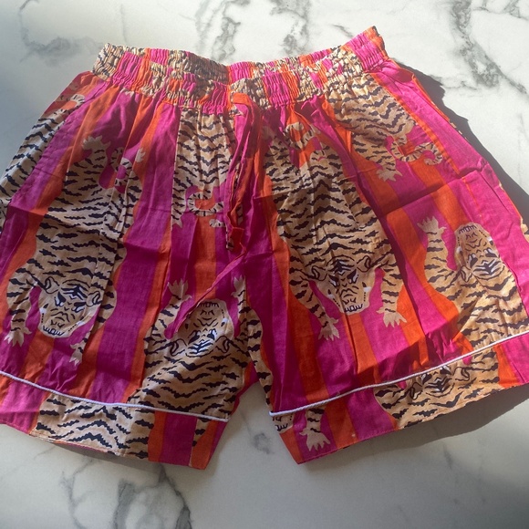 Hand block print cotton pajama shorts various sizes - Picture 1 of 3